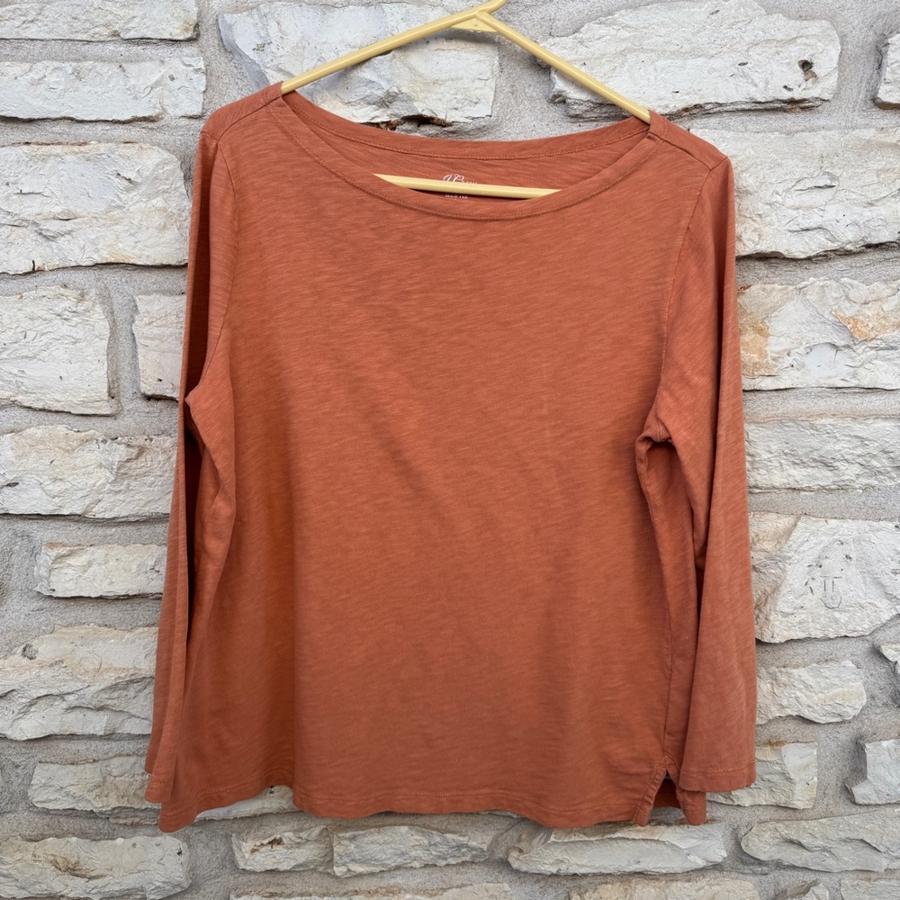 J. Crew Terracotta Long Sleeve Slub Tee Large